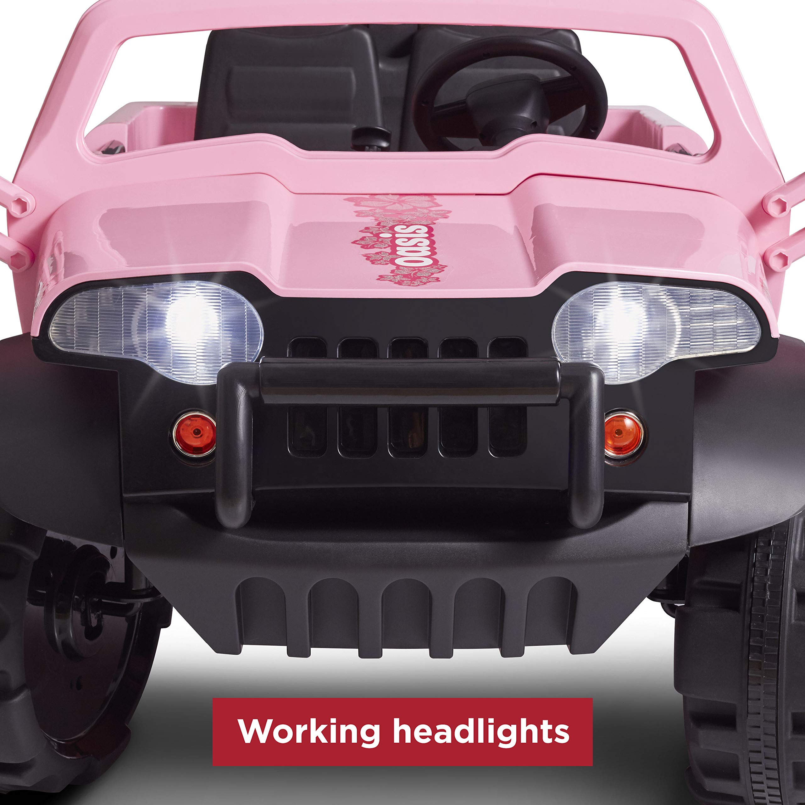 Radio Flyer Oasis Car - Pink Battery Powered Ride On Toy for Kids Ages 3+ | Outdoor Electric Vehicle for Toddlers | Perfect for Backyard Play, Park Adventures & Neighborhood Cruising