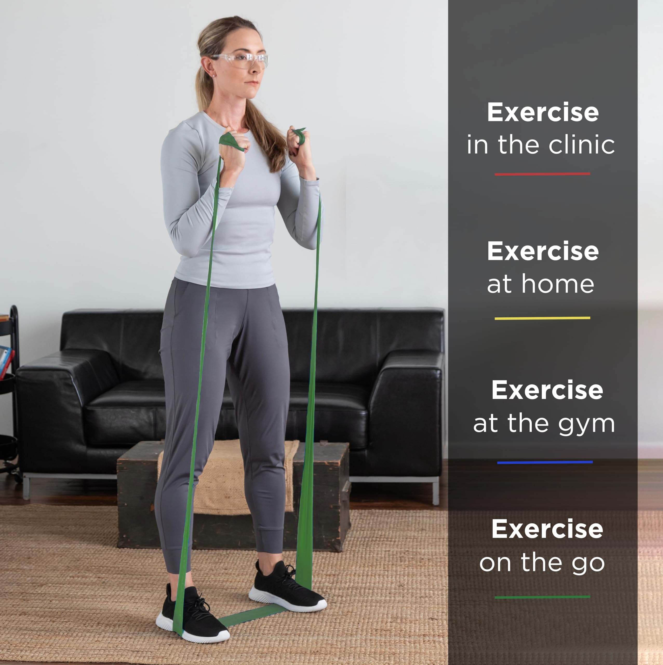 THERABAND Resistance Band 25 Yard Roll - Heavy Green Non-Latex Professional Exercise Bands for Strength Training, Physical Therapy, Pilates & Rehab - Upper & Lower Body Workouts - Level 4 with Dispenser Box - Perfect for Home Gym, Physical Therapy Clinics & Fitness Studios