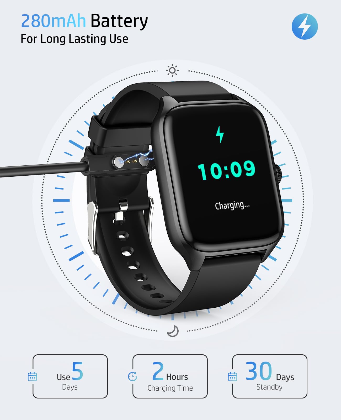 Smart Watch for Men & Women - Bluetooth Call, Fitness Tracker with 1.96