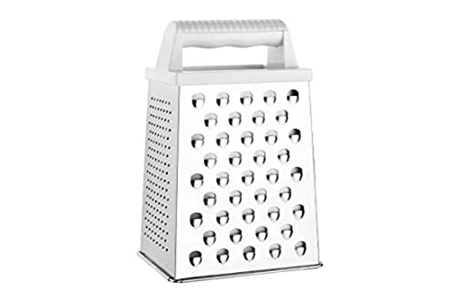 Vogue 4-Way Stainless Steel Hand Grater - Perfect for Cheese, Vegetables, Zesting & More - Ideal for Kitchen, Camping & Food Prep