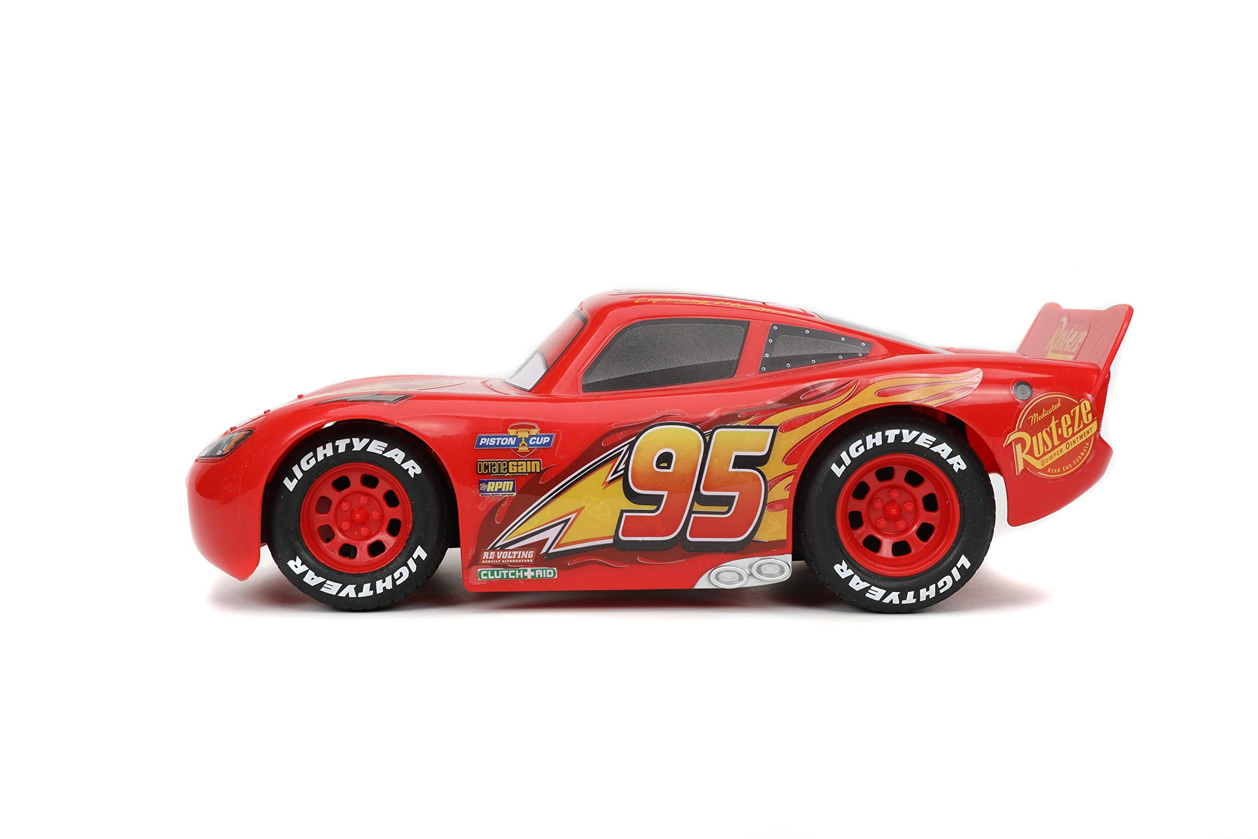 Jada Toys Pixar Cars 1:24 Scale Lightning McQueen RC Remote Control Car - 2.4GHz Red Racing Toy for Kids | Birthday Gift, Collectible, Indoor & Outdoor Play