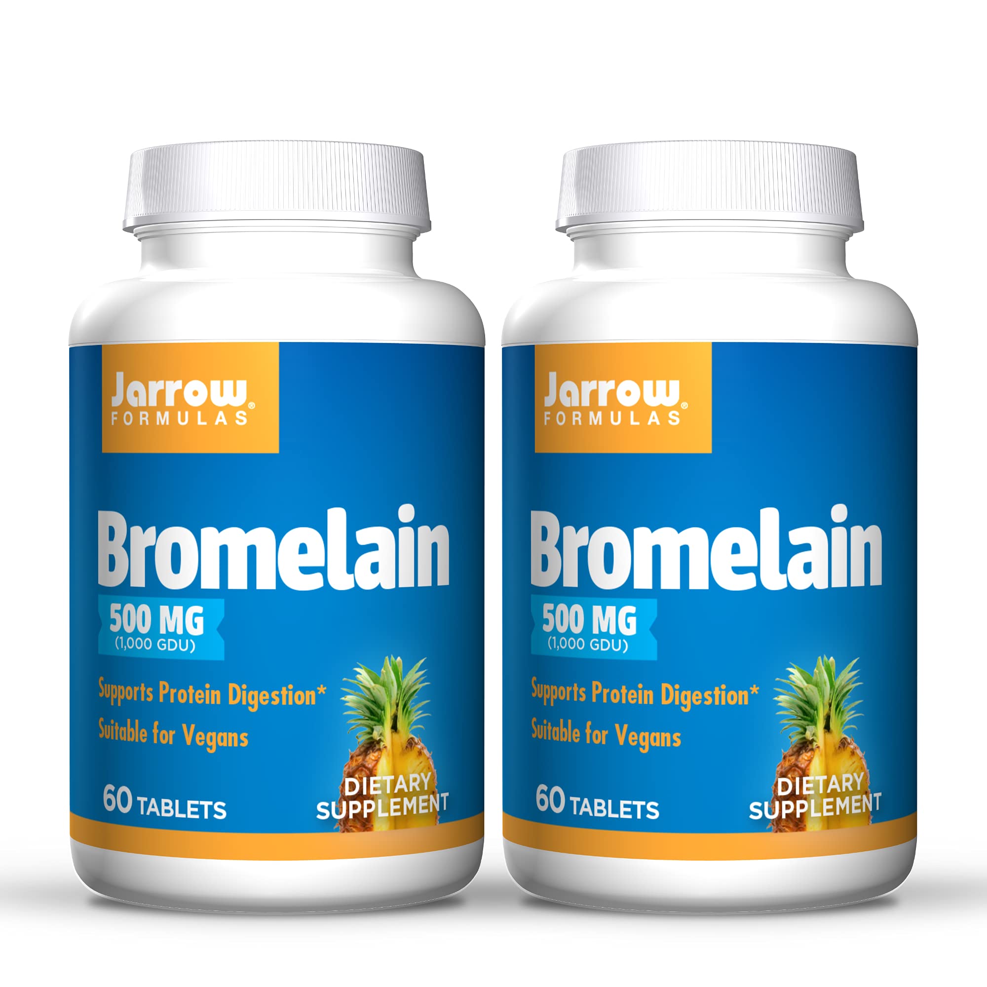 Jarrow Formulas Bromelain 500mg - 120 Vegan Tablets (2-Pack) | Pineapple Enzyme Supplement for Protein Digestion & Gut Health | Supports Joint Comfort & Post-Workout Recovery | Dietary Supplement for Active Lifestyles