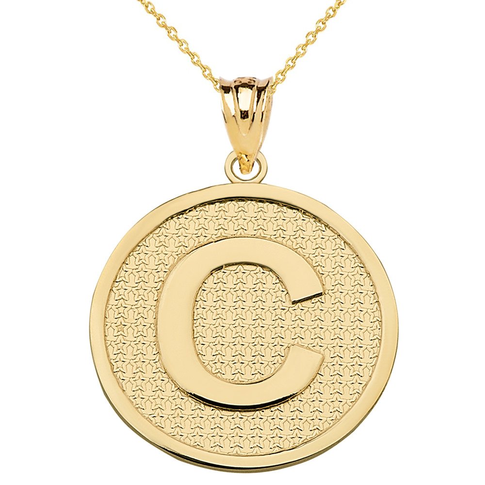 14k Yellow Gold Initial Letter C Pendant Necklace for Women - Personalized Monogram Jewelry Gift for Her - Perfect for Birthdays, Anniversaries & Special Occasions