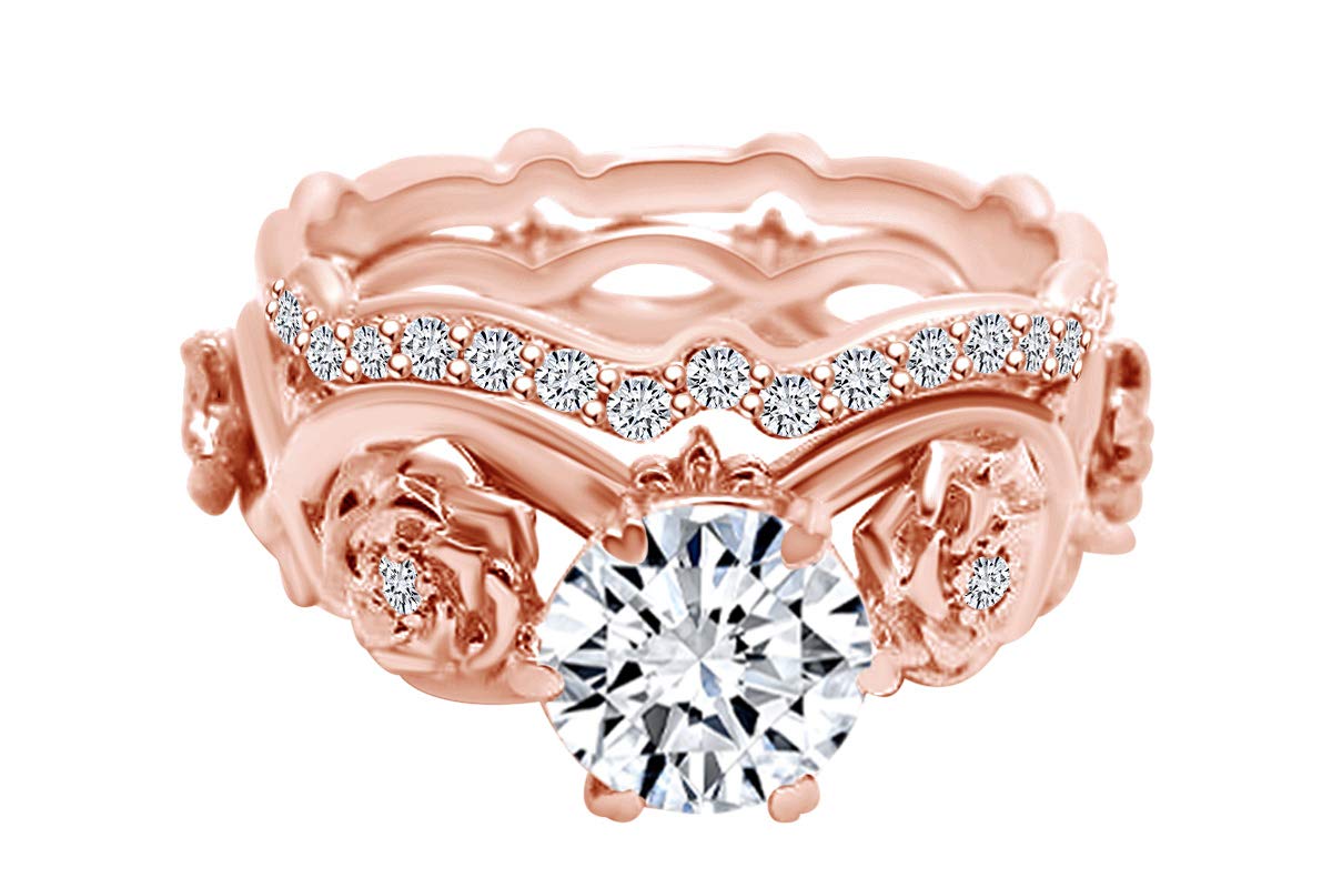 1.0 Carat Round Natural Diamond Engagement Ring for Women - 14K Solid Gold Promise Band - Perfect for Proposals, Anniversaries & Special Occasions