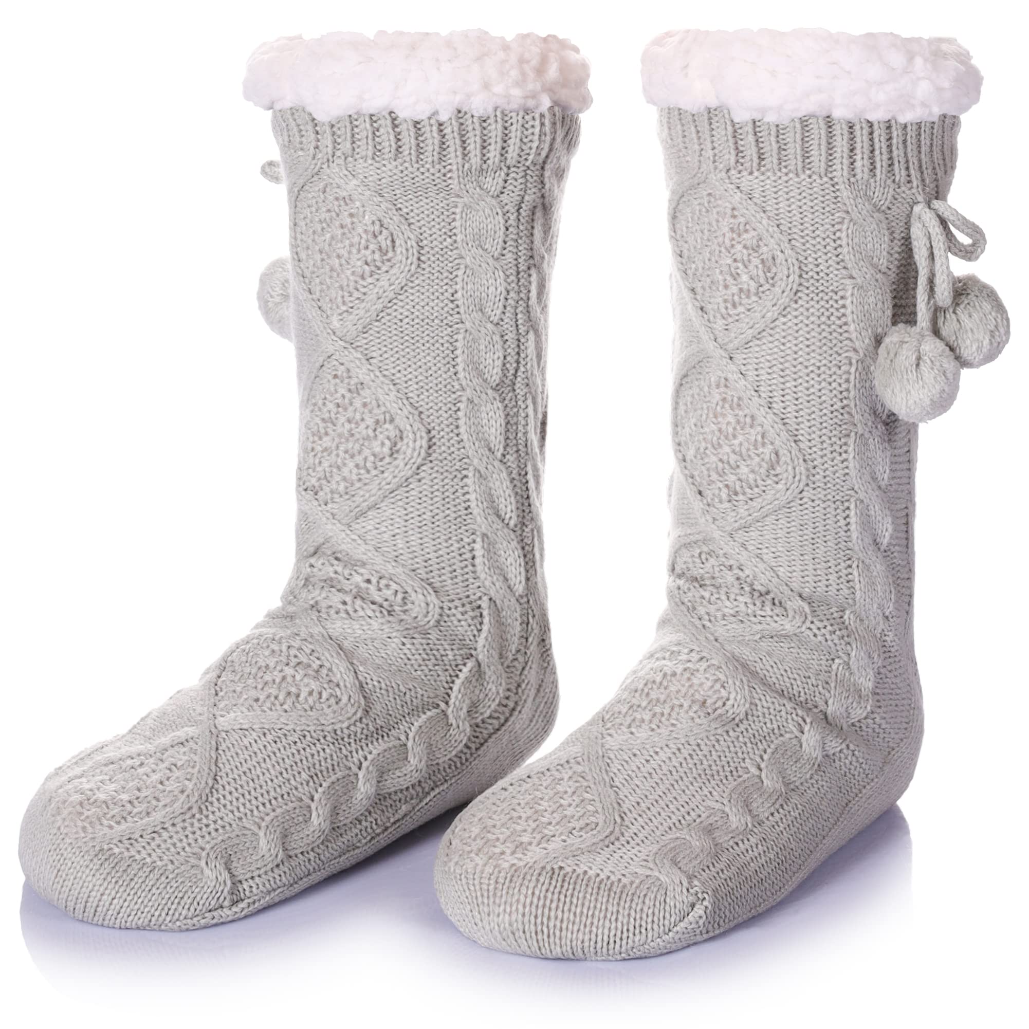 DoSmart Women's Fuzzy Slipper Socks - Winter Thermal Fleece-Lined with Snowflake Design - Cozy Fluffy Warm House Socks for Indoor, Home & Christmas Gifts - Perfect for Lounging, Relaxing and Holiday Comfort