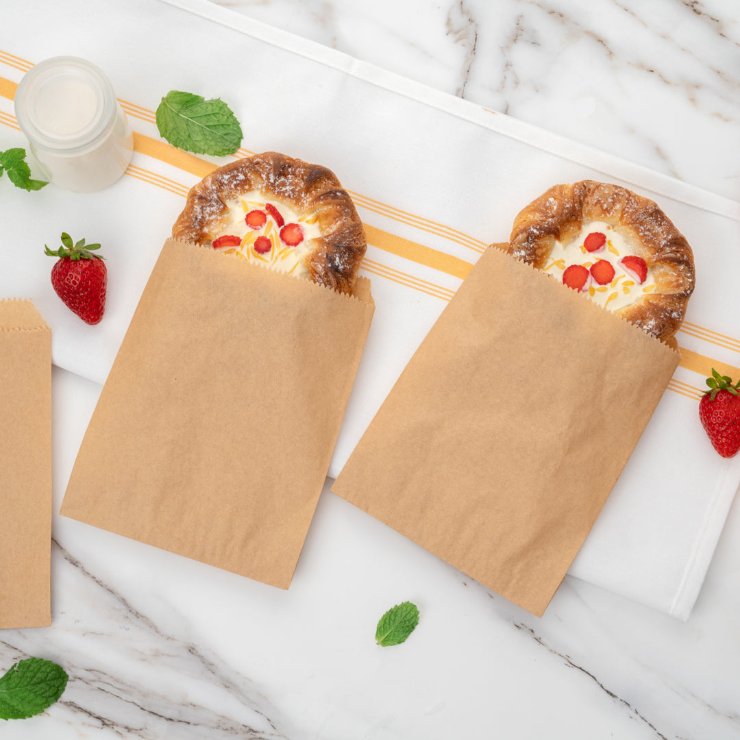 Premium Kraft Paper Bags 7x5 Inches - 100 Count Eco-Friendly Gift Bags for Parties, Weddings, Retail Packaging & Favor Bags