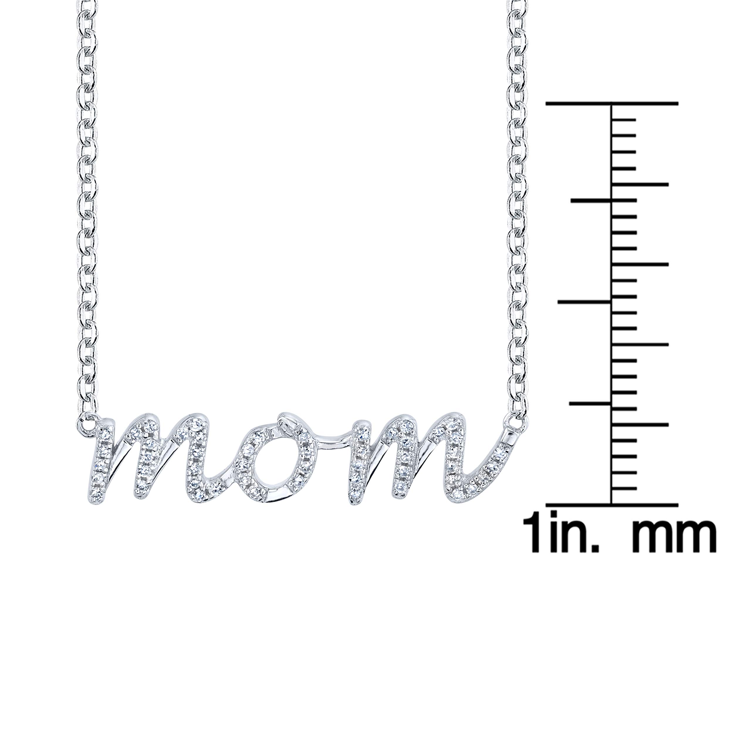 SERAFINA Diamond Name Charm Pendant Necklace for Women - 925 Sterling Silver Personalized Name Necklace with Natural Diamonds - 16