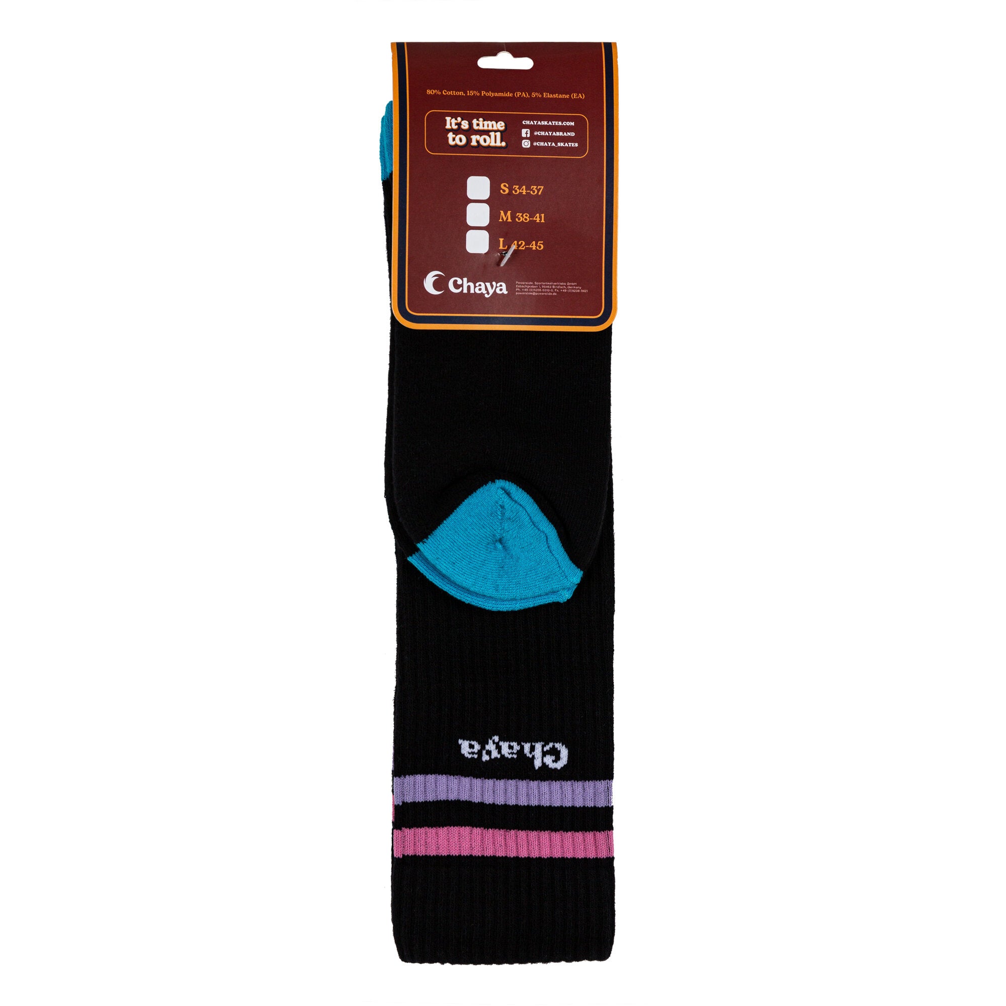 Chaya Skate Socks for Women & Men - Black High-Performance Skateboarding Socks - Breathable & Cushioned for Comfort - Perfect for Skateboarding, Roller Skating & Longboarding