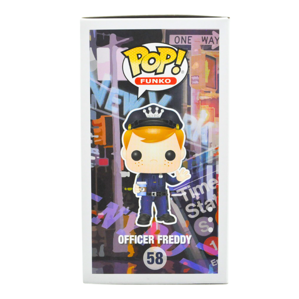 Officer Freddy Signed Pop Vinyl Figure by Mike Becker – Limited Edition 58/5 – Collectible Funko Pop for Display & Gifts