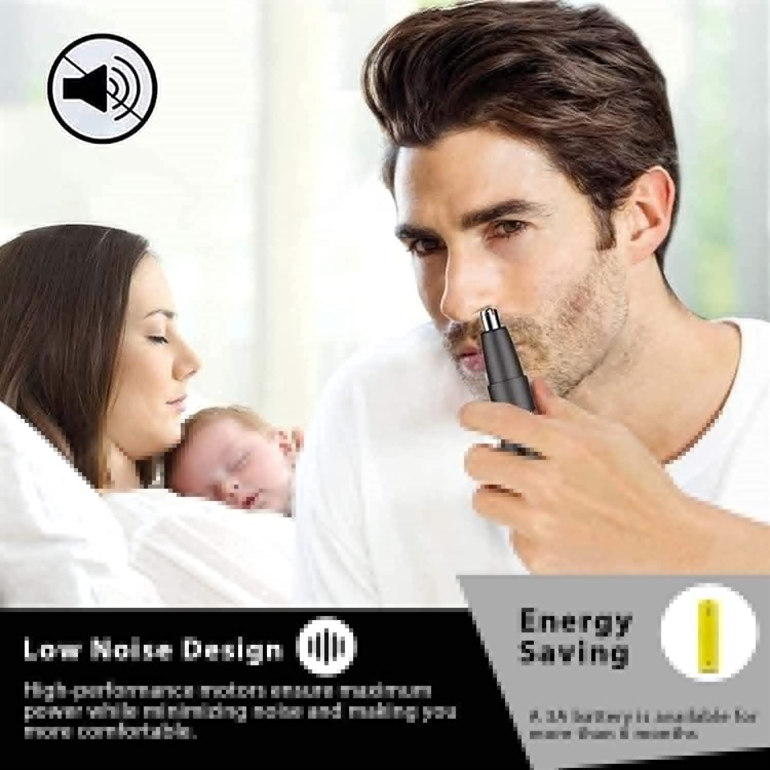 Premium Nose & Ear Hair Trimmer for Men - Rechargeable Wet/Dry Electric Groomer with LED Light - Painless & Easy to Clean - Perfect for Travel, Home & Personal Grooming