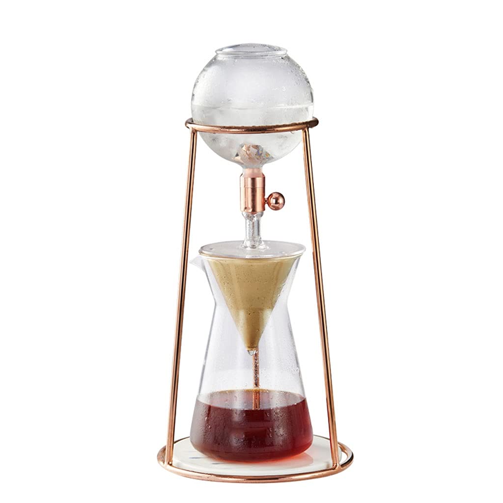 LICHUAN Cold Brew Coffee Maker - European Style Iced Coffee Dripper with Stainless Steel Stand, Perfect for Home, Office & Gifts (Gold) - Enjoy Refreshing Cold Brew Anytime, Ideal for Summer, Entertaining & Relaxation