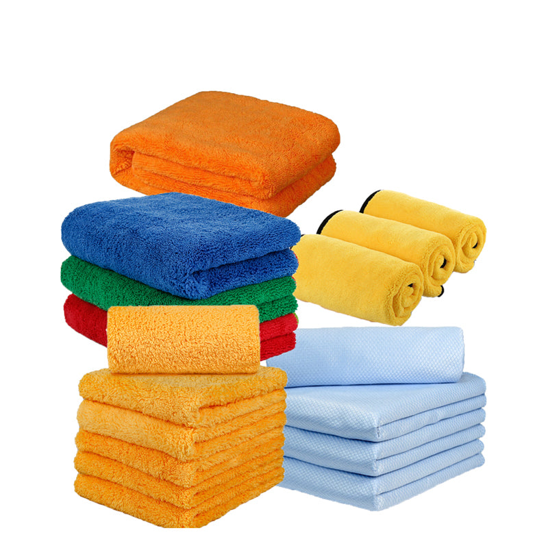 Premium Mixed Microfiber Towel Set (15-Piece) - Ultra Absorbent & Lint-Free Cleaning Cloths for Cars, Kitchen, Bathroom & Glass Surfaces