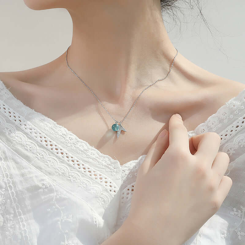 Fairy Rose Gold Whale Tail Pendant Necklace for Women - Elegant 18K Gold Plated Jewelry Gift for Birthday, Anniversary & Valentine's Day | Perfect for Beach Parties, Summer Outfits & Boho Style