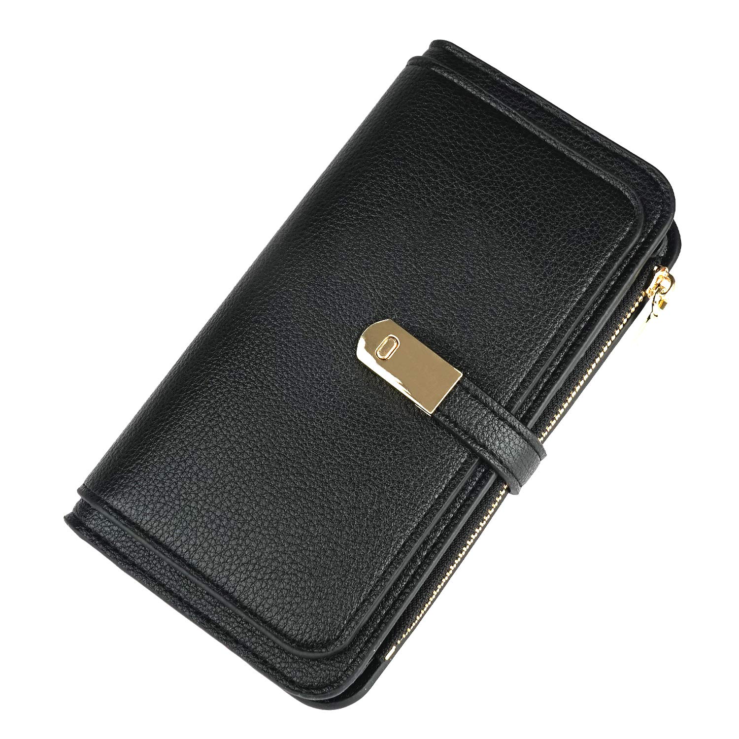 Stylish Women's Bifold Wallet with 2 ID Windows & Card Organizer - Perfect for Everyday Use, Travel, and Business (Black/Red/Brown)