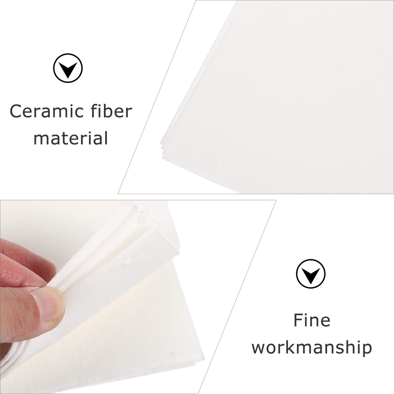 EXCEART 10pcs Microwave Kiln Lining Paper - Jewelry Making Square & Round Shelf Tools - Ceramic Fiber Backing Paper (A4 Size, White) for DIY Metal Clay, Glass Fusing & Small Ceramic Projects