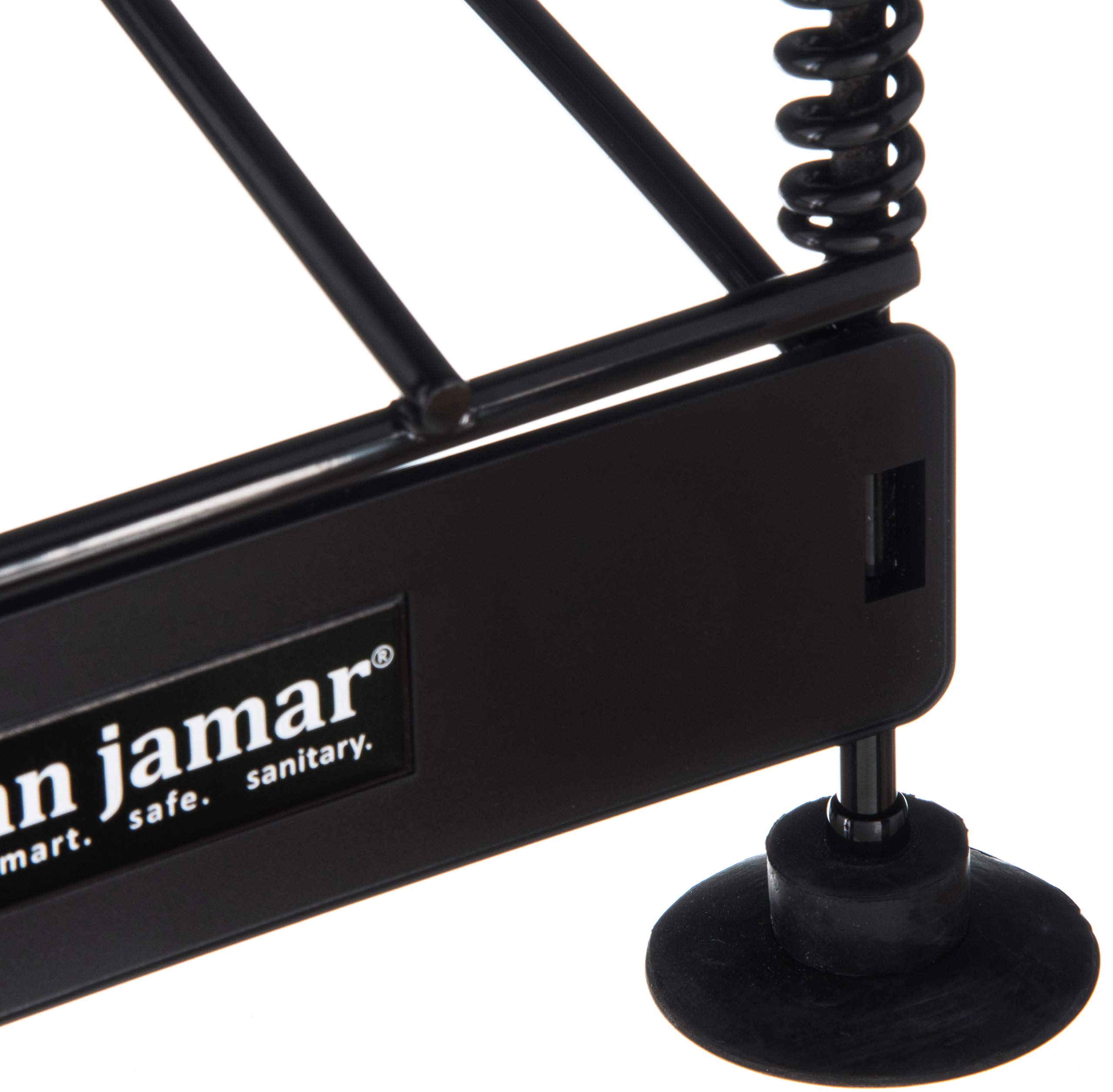 San Jamar Wireworks 4-Tier Cup and Lid Dispenser for 8-44 Oz Cups - Black Plastic Organizer with Suction Cup Feet (8.25