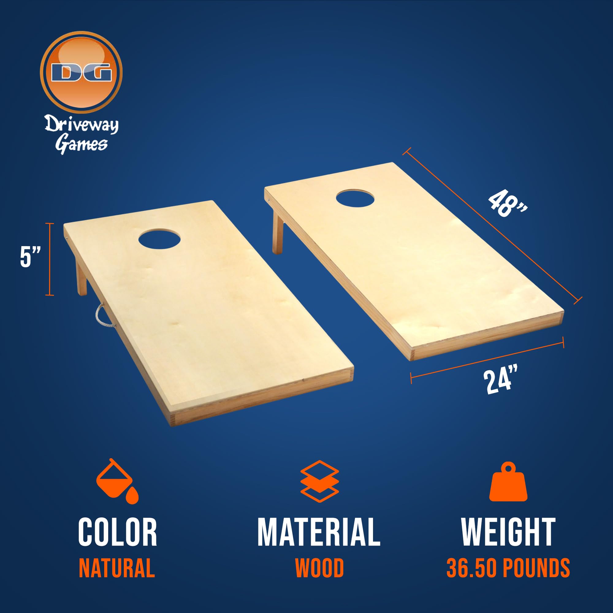 Regulation Size Wood Cornhole Game Set with All-Weather Bags - Outdoor Lawn, Backyard, Tailgate Party & BBQ Games for Adults & Family