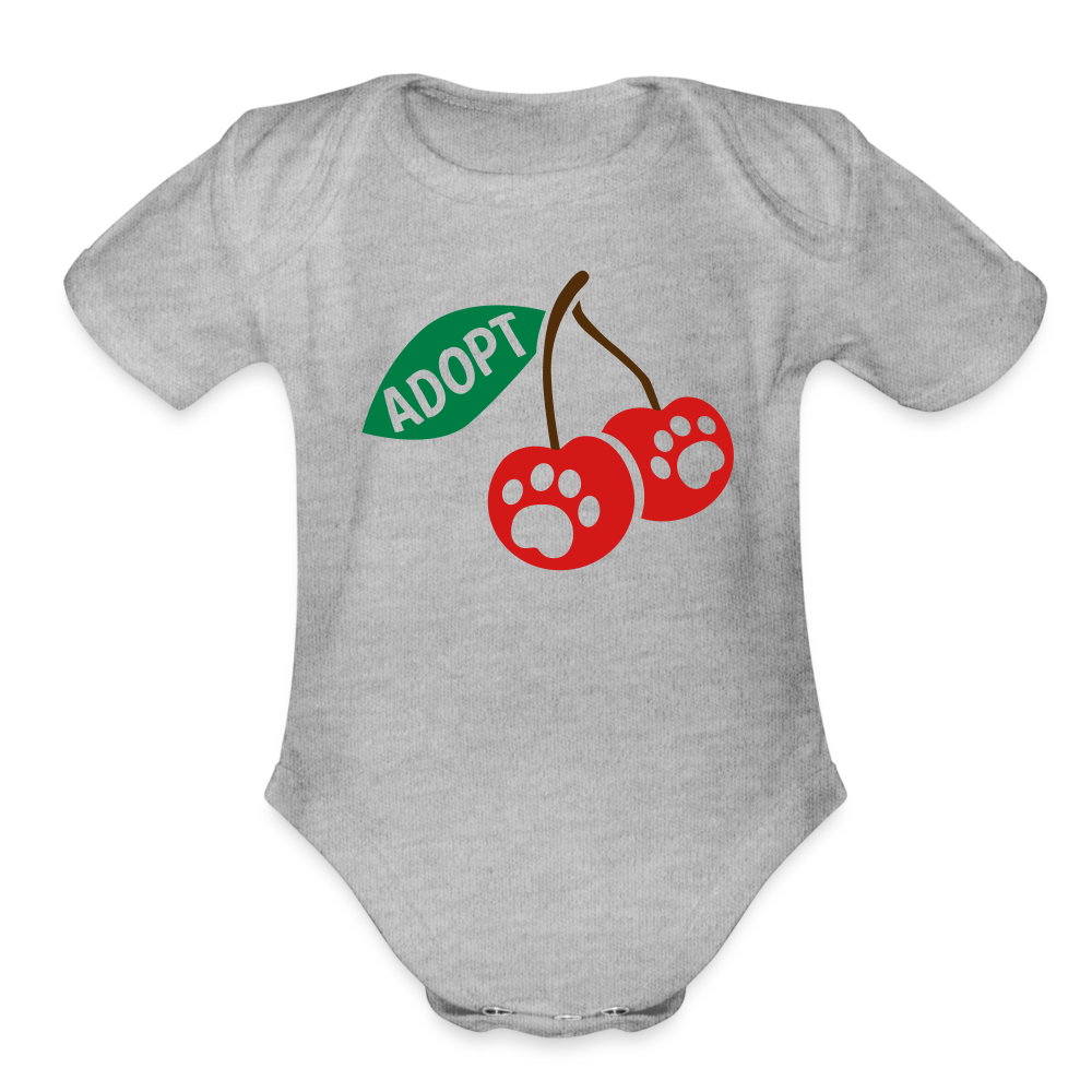 Organic Short Sleeve Baby Bodysuit with Door County Cherries Print - Soft Cotton Onesie for Infants - Perfect for Playdates, Family Outings & Photo Shoots
