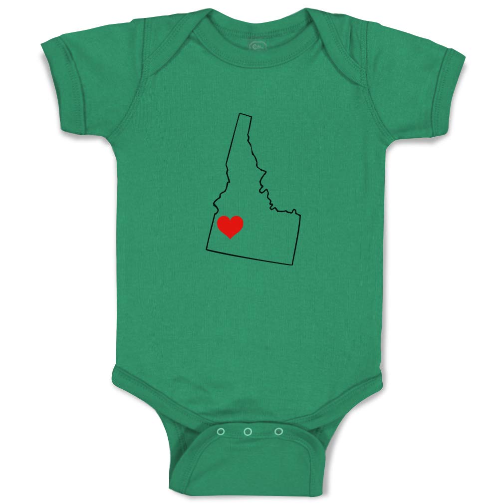 Custom Idaho Heart Love Funny Cotton Baby Bodysuits for Boys & Girls - Soft & Comfortable Newborn Outfits for Family Photos, Holidays & Everyday Wear