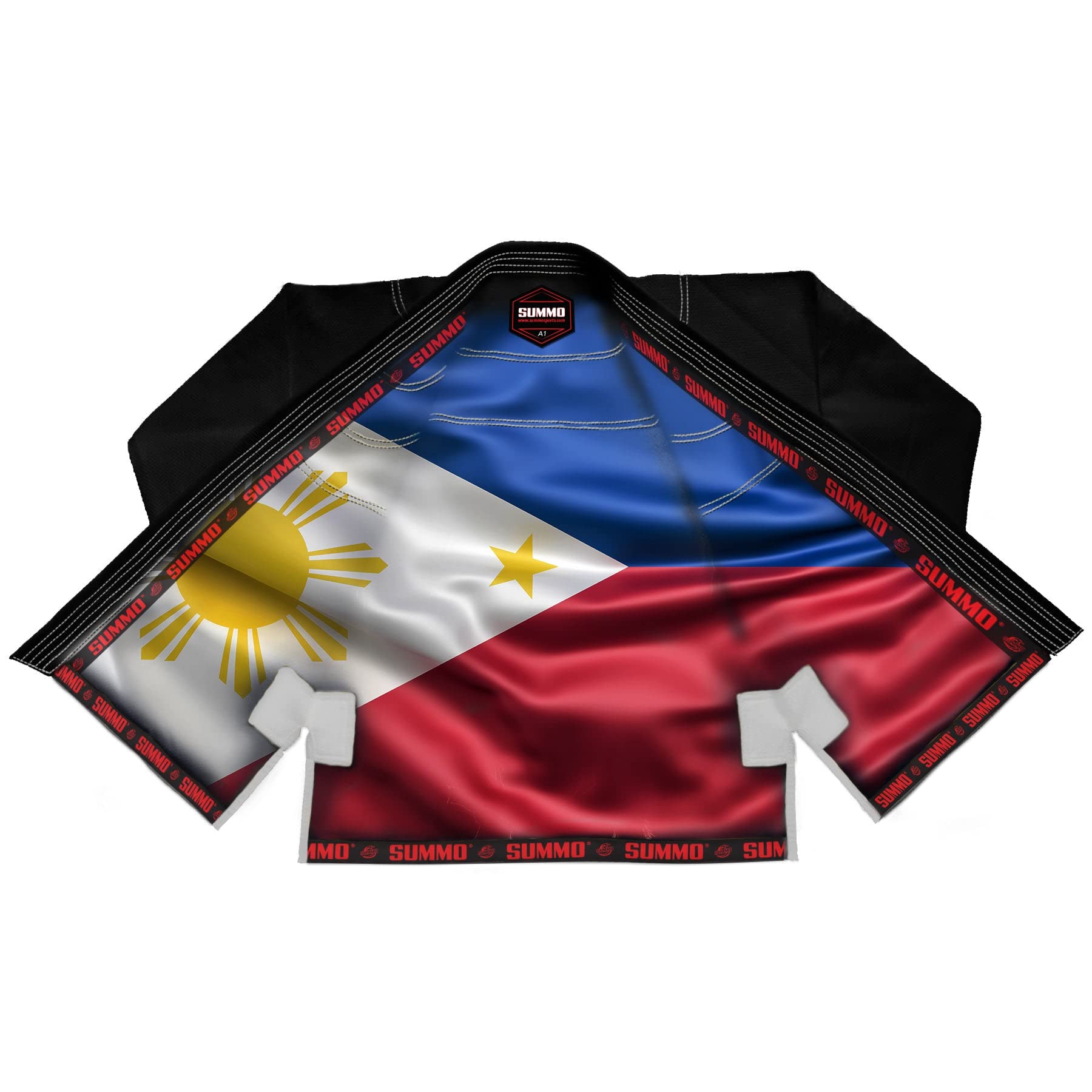 Premium Summo Philippines Black BJJ Gi - High-Quality Sublimation Jiu Jitsu Uniform for Men & Women - Perfect for Training, Competition & MMA