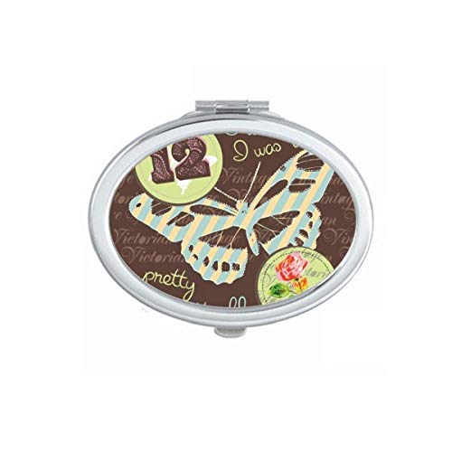 DIYthinker Rose & Butterfly Mirror - Portable Folding Double-Sided Makeup Mirror with Stamps | Perfect for Travel, Home Vanity & Gift Giving