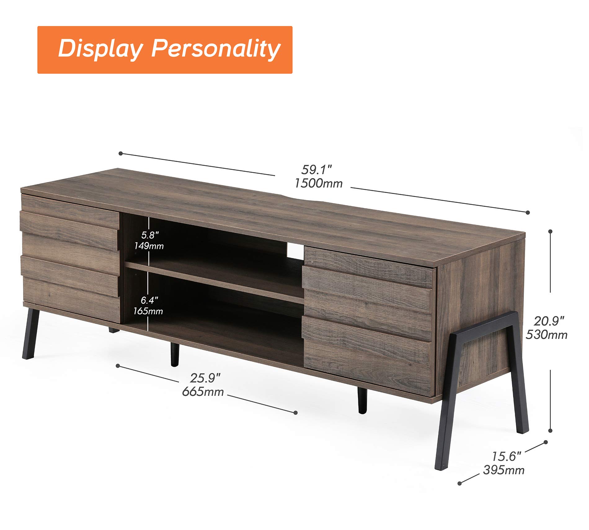 Mid Century Modern 2-Piece Living Room Table Set - 60