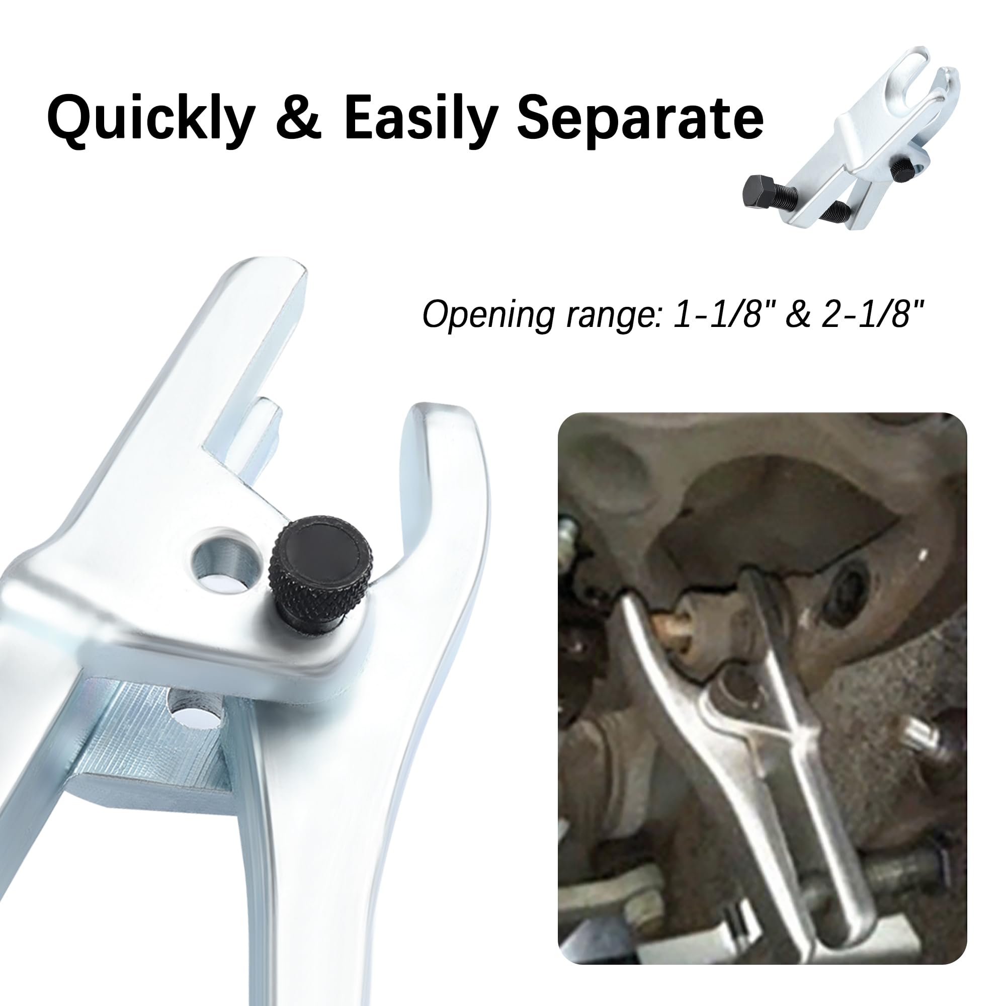 Heavy Duty Ball Joint Separator Tool - Adjustable Tie Rod Removal Tool & Ball Joint Puller for Cars, Trucks, SUVs - Universal Automotive Repair Tool for Suspension & Steering System Maintenance