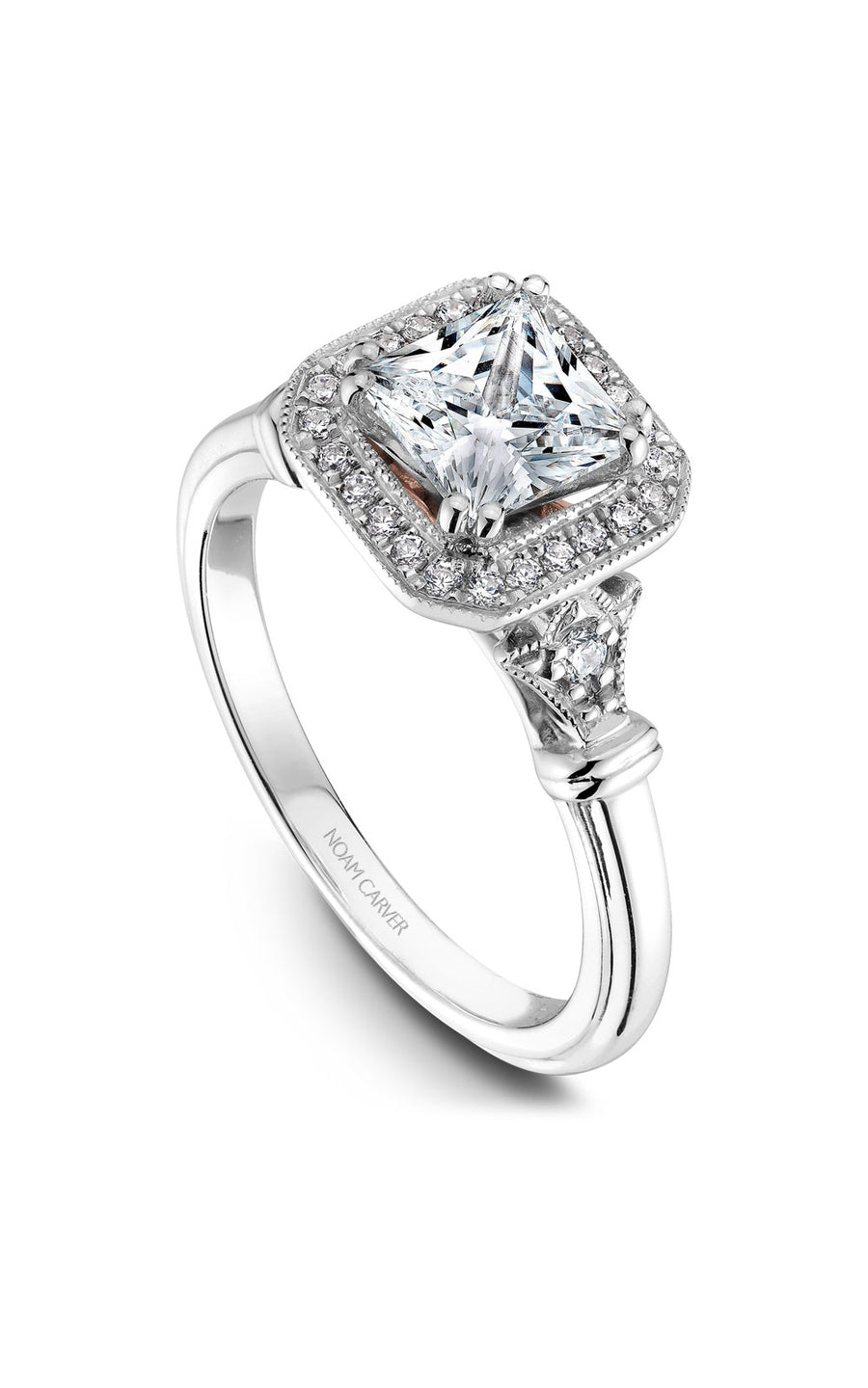 Noam Carver Bridal Engagement Ring B070 01A - Elegant Solitaire Diamond Ring for Women, 14K White Gold Wedding Band, Perfect for Proposals, Anniversaries & Romantic Occasions