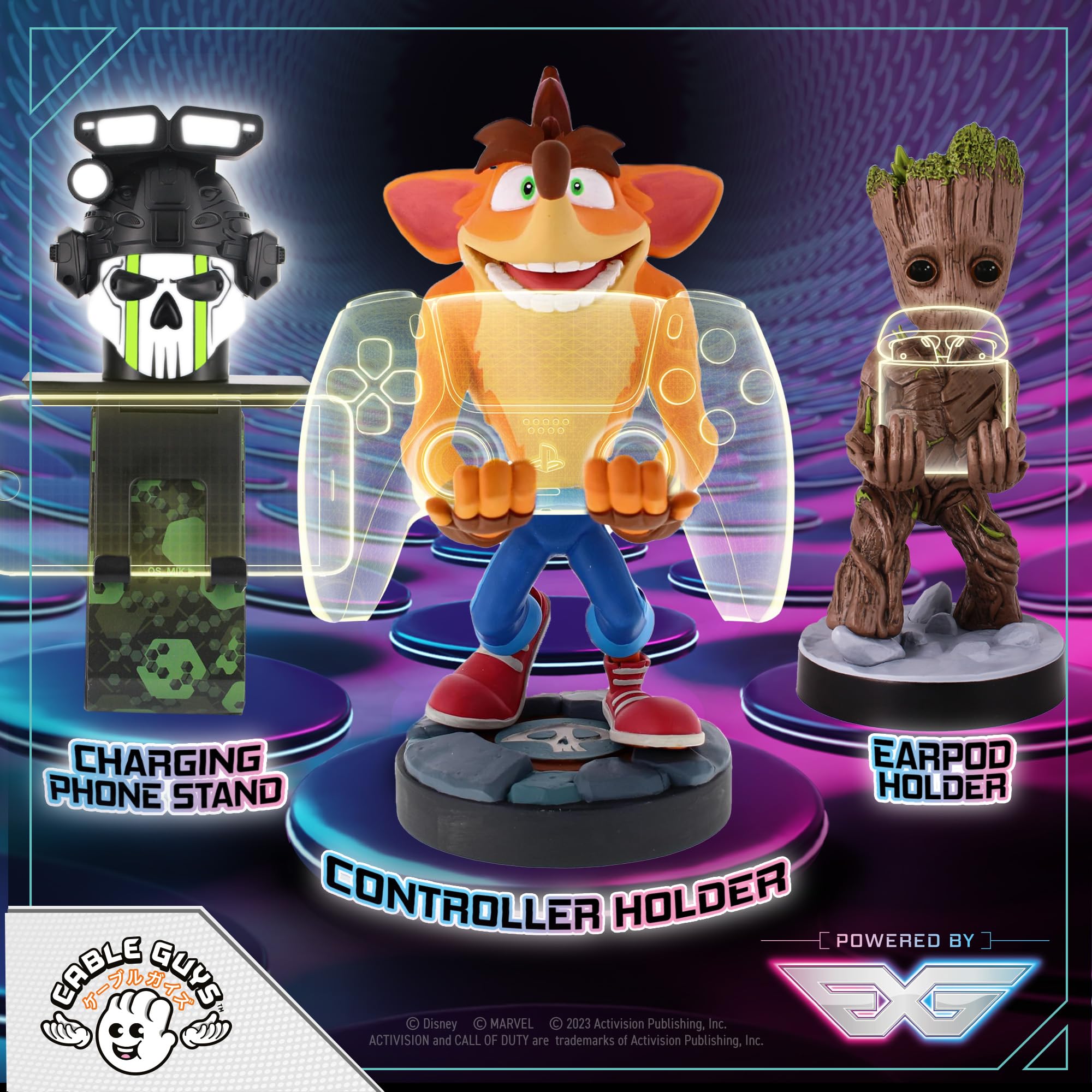 Crash Bandicoot Gaming Accessories Holder & Phone Stand - Compatible with Xbox, PlayStation & Nintendo Switch Controllers - Perfect for Gaming Setup & Desk Organization