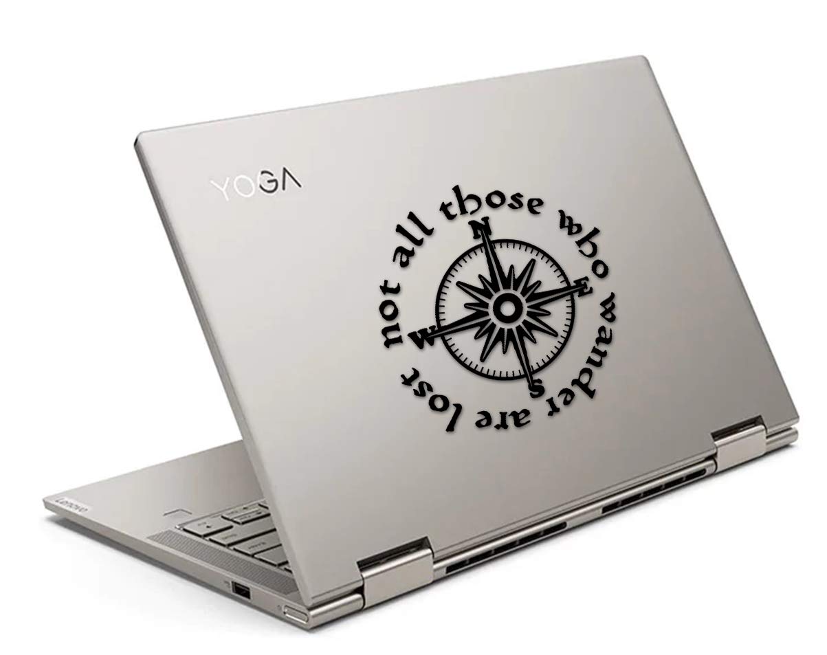 MAZ DISTRIBUTIONS - Not All Who Wander Are Lost Vinyl Decal Sticker - Waterproof Removable Window Decal for Cars, Laptops, Water Bottles - Perfect for Outdoor Gear, Bumpers, Bags & Travel Accessories - MAZ-388