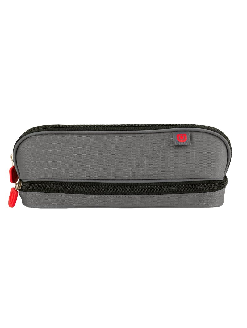 ZUCA Pencil Case - Durable School & Office Supplies for Students & Professionals (Gray/Red) - Perfect for Backpacks, Desks & Travel Organization