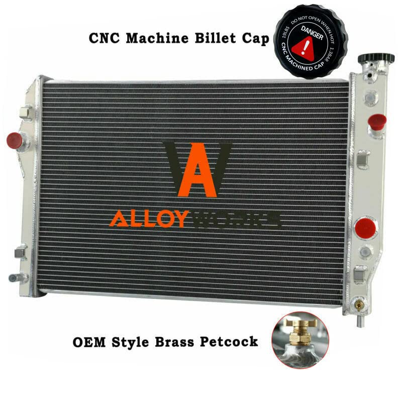 ALLOYWORKS 3-Row Core Aluminum Radiator with Shroud Fan for 1993-2002 Chevy Camaro & Pontiac Firebird 5.7L V8 - High Performance Cooling Upgrade for Hot Weather & Track Racing