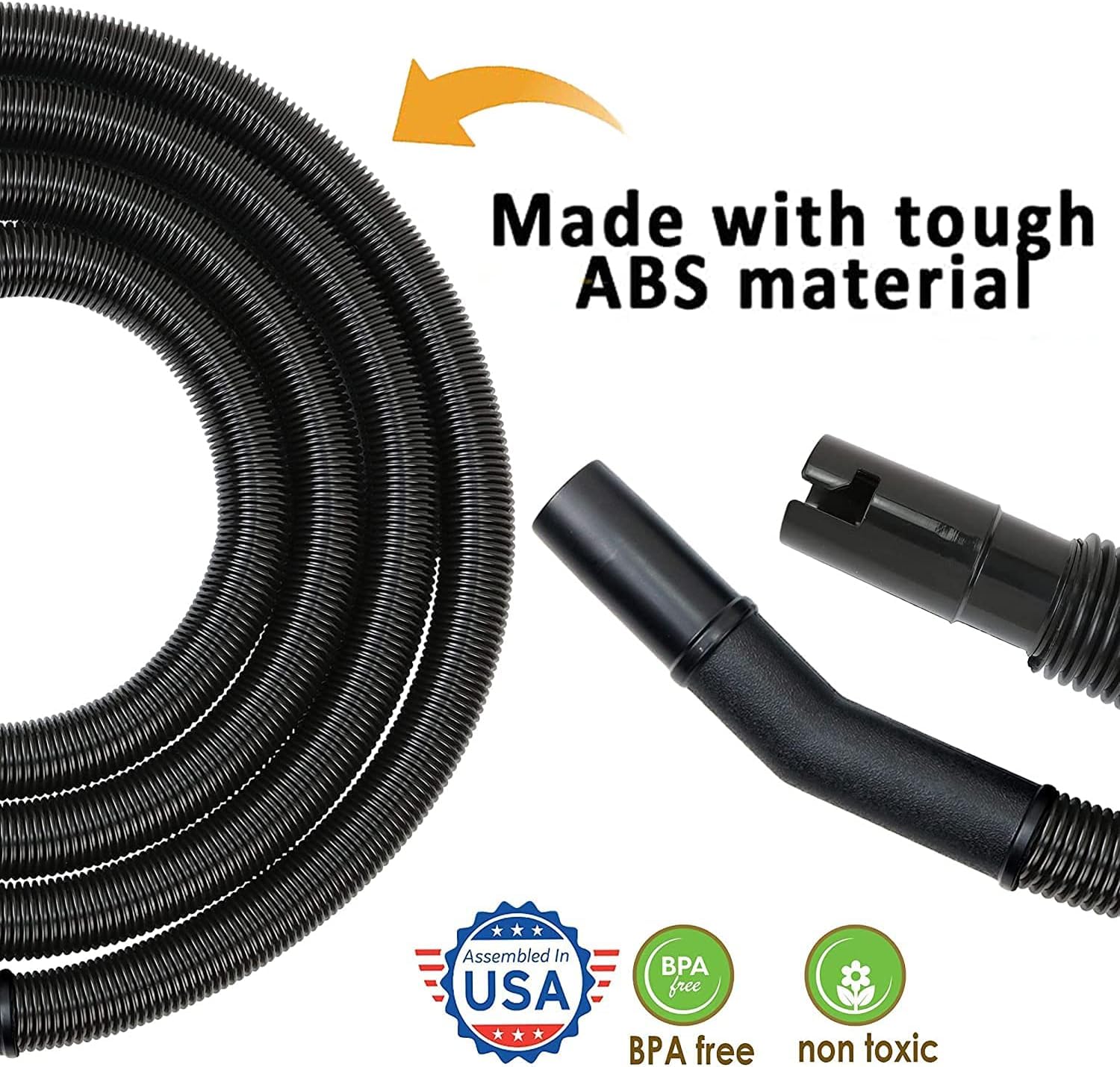 Oreck XL Handheld Vacuum Cleaner Replacement Hose - 10 Foot Crush Proof Vacuum Hose for Oreck Vacuums Buster B & Canister Models (Shurlok Fit) - Perfect for Deep Cleaning Carpets, Upholstery, and Hard-to-Reach Areas
