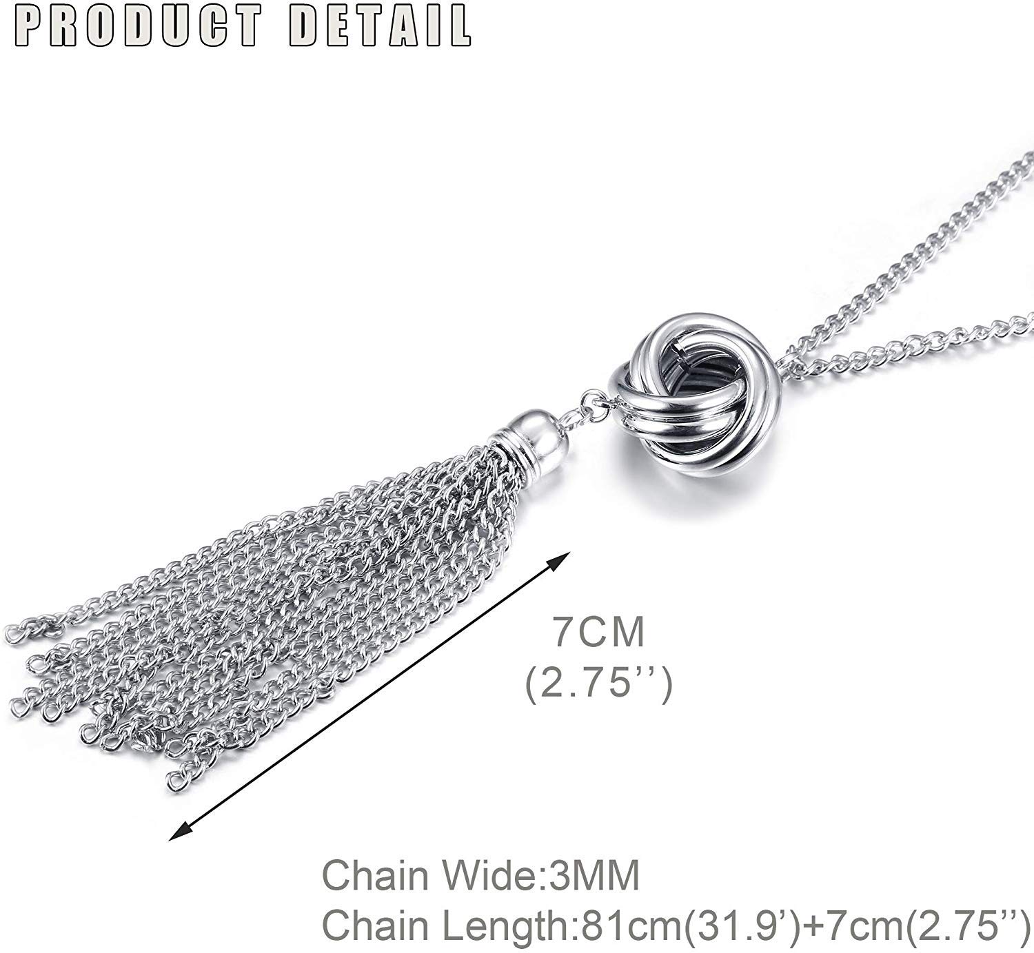 3PCS Long Pendant Necklaces for Women - Disk Circle & Triple Stack Y Necklace Set, Boho Tassel Statement Jewelry for Layering, Gift for Her | Perfect for Parties, Date Nights & Office Wear