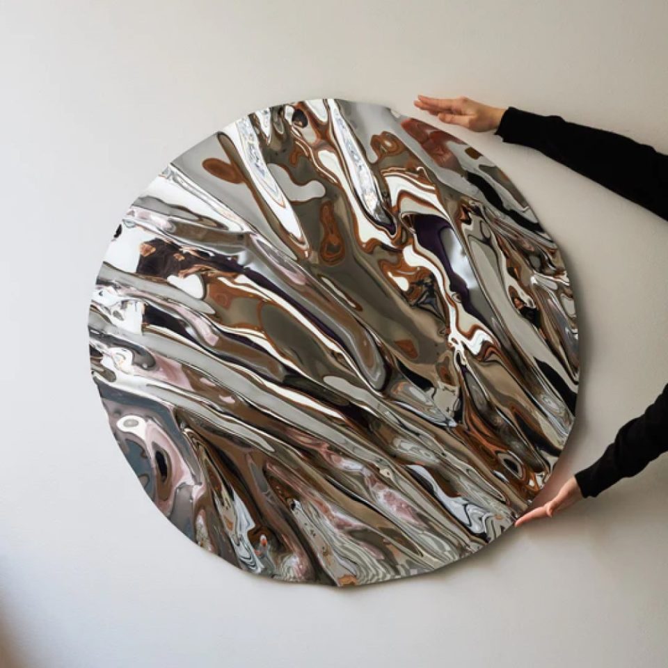 CAIA LEIFSDOTTER Psychedelic Round Mirror Wall Sculpture - 3 Size Options for Home Decor, Living Room & Bedroom