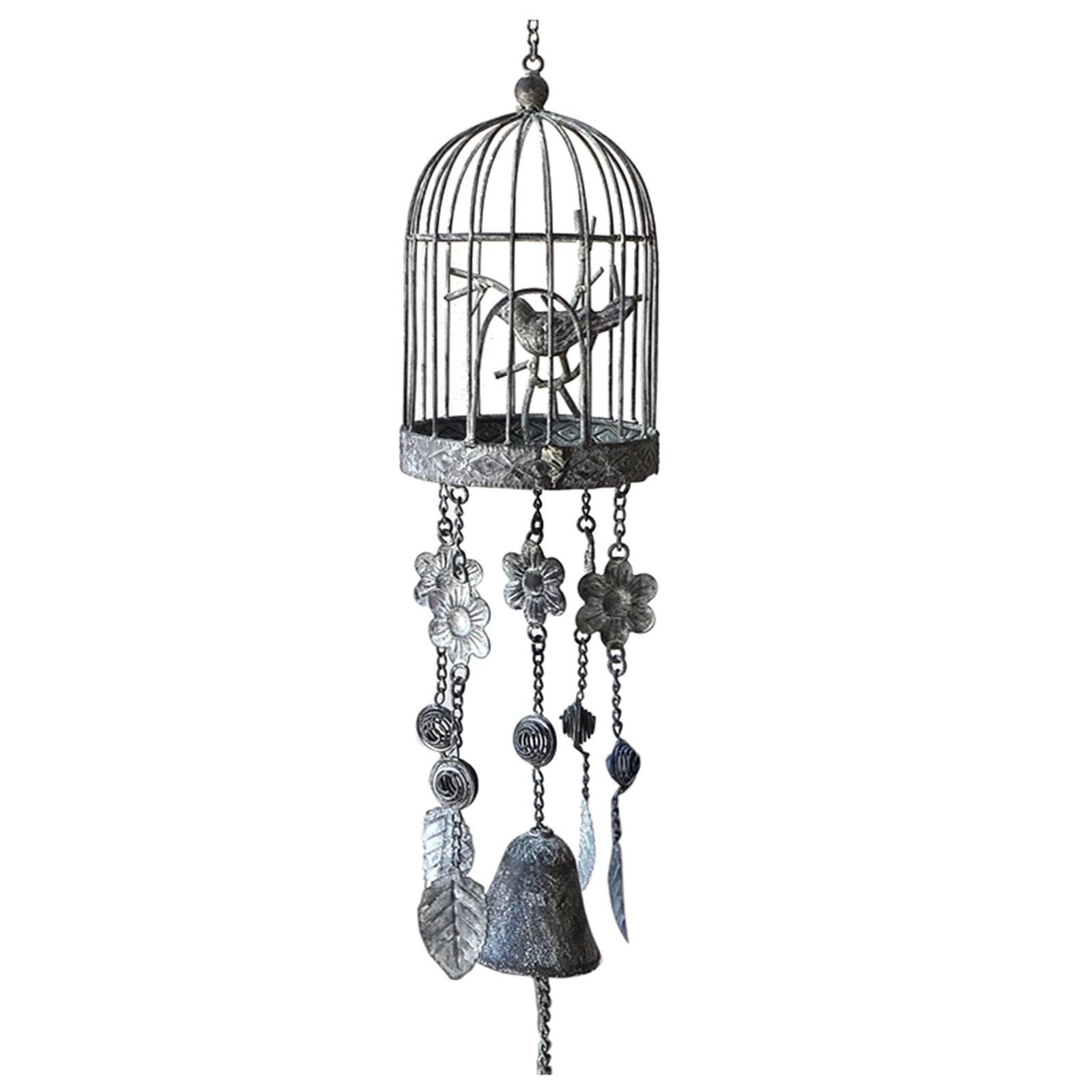Vintage WeBert Wind Cast Iron Wind Chime Birdcage - Decorative Hanging Bells for Home, Garden, Patio & Yard - Perfect for Outdoor Relaxation & Feng Shui Decor