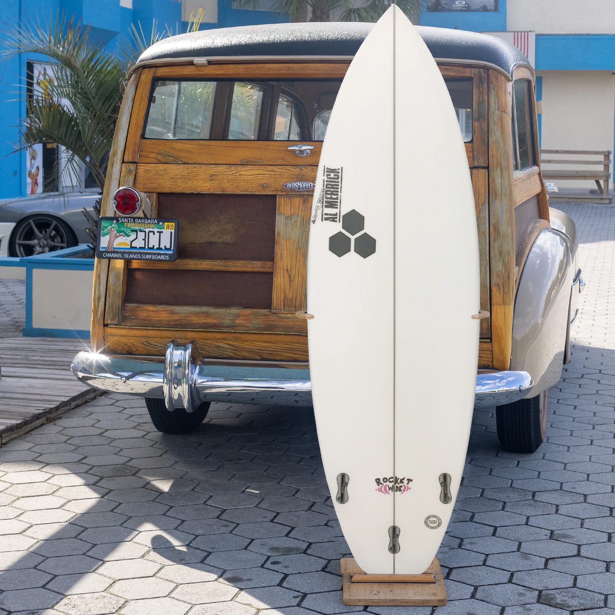 Channel Islands Rocket Wide Squash 5'7 Surfboard with FCS II Fin System - Perfect for Small Waves and Performance Surfing
