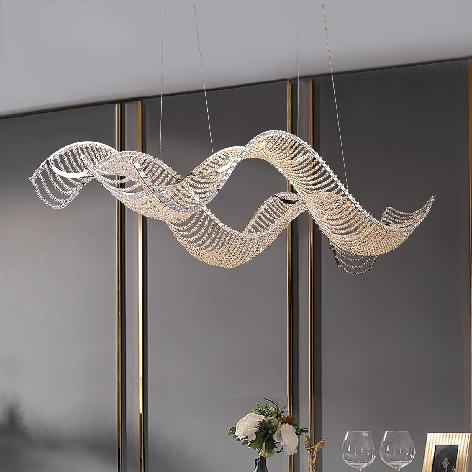 Alon Chandelier - Modern Crystal Ceiling Light Fixture for Dining Room, Living Room & Bedroom | Elegant Home Decor Lighting