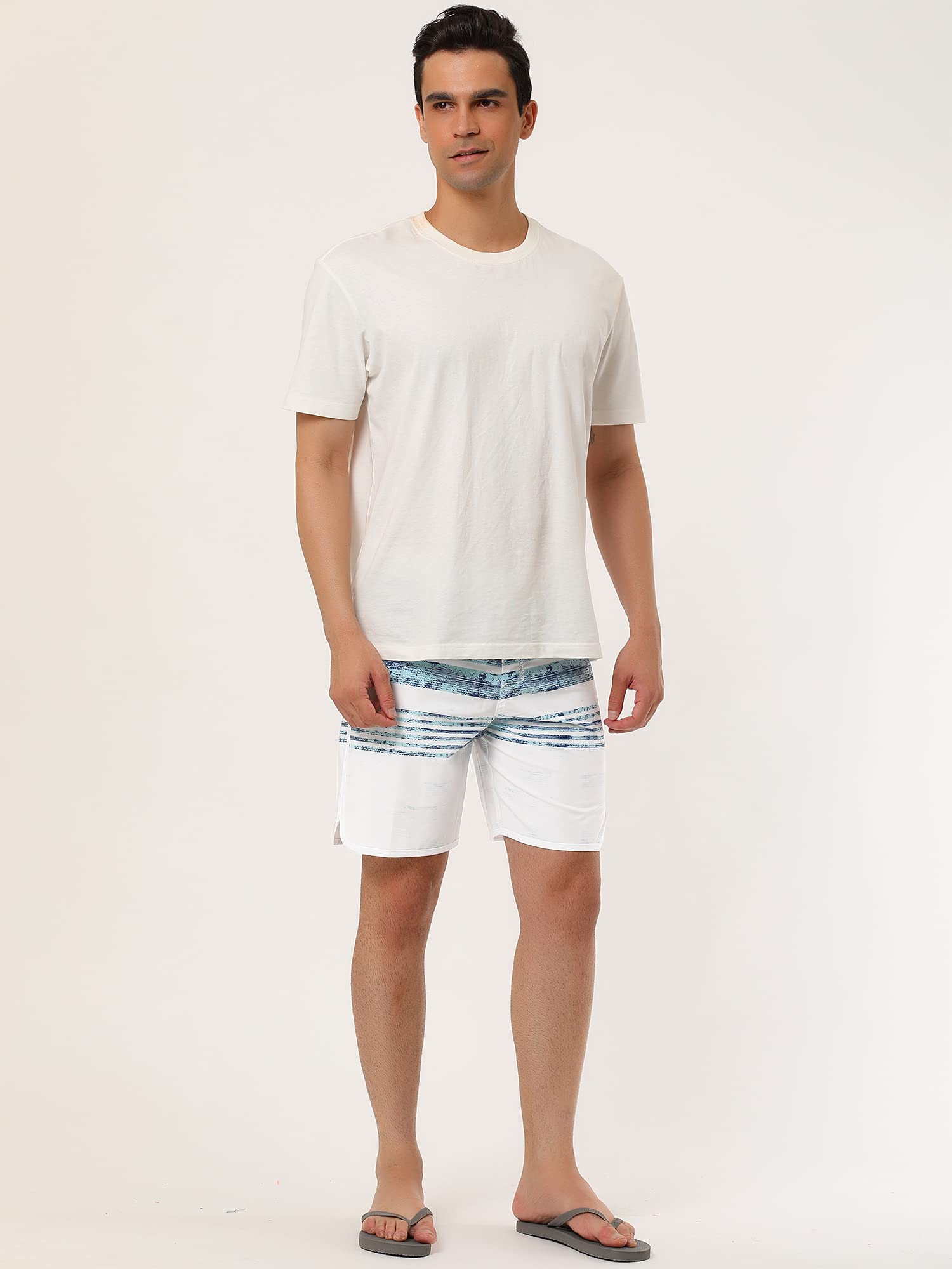 Lars Amadeus Men's Striped Beach Shorts - Quick Dry Swim Trunks with Drawstring Waist for Swimming, Surfing & Summer Vacation | Comfortable Board Shorts for Pool, Beach & Outdoor Activities