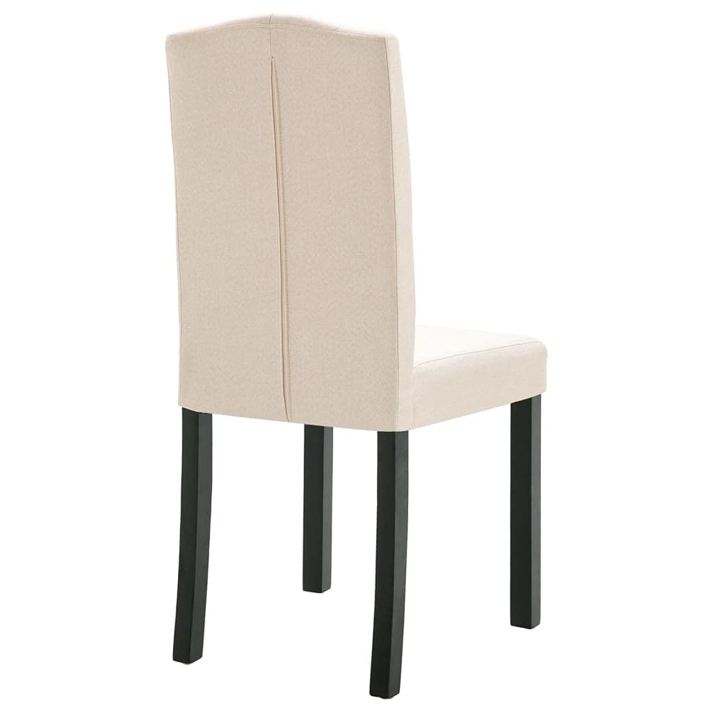 SKM Dining Chairs Set of 4 - Cream Fabric Upholstered Kitchen Chairs with Padded Seats - Modern Dining Room Furniture for Home, Restaurant & Office Use