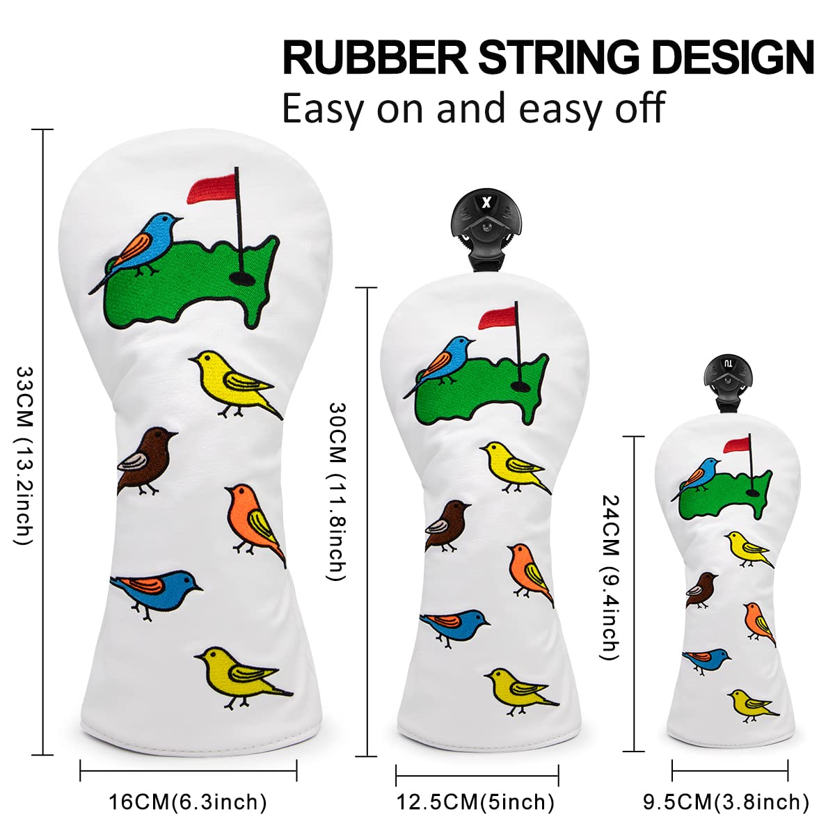 Premium Golf Club Headcovers Set for Driver, Fairway & Hybrid Clubs - 4 Protective Options - Durable Golf Driver Headcover, Fairway Wood Cover & Hybrid Club Cover for Men - Perfect for Golf Course & Driving Range Practice