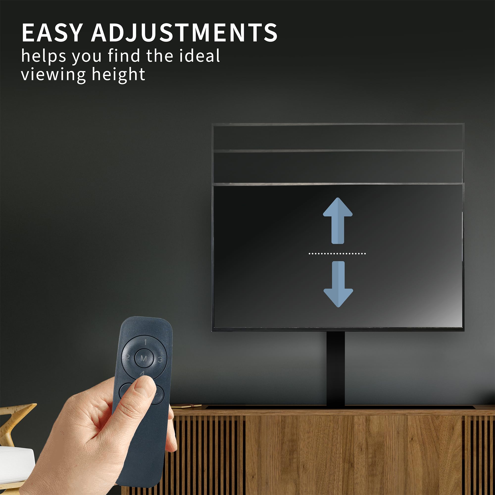 VIVO Motorized TV Stand for 32 to 65 inch Screens - Vertical Lift TV Mount with Remote Control, Compact Universal Bracket MOUNT-E-UP65A - Perfect for Living Room, Bedroom & Home Theater Setup