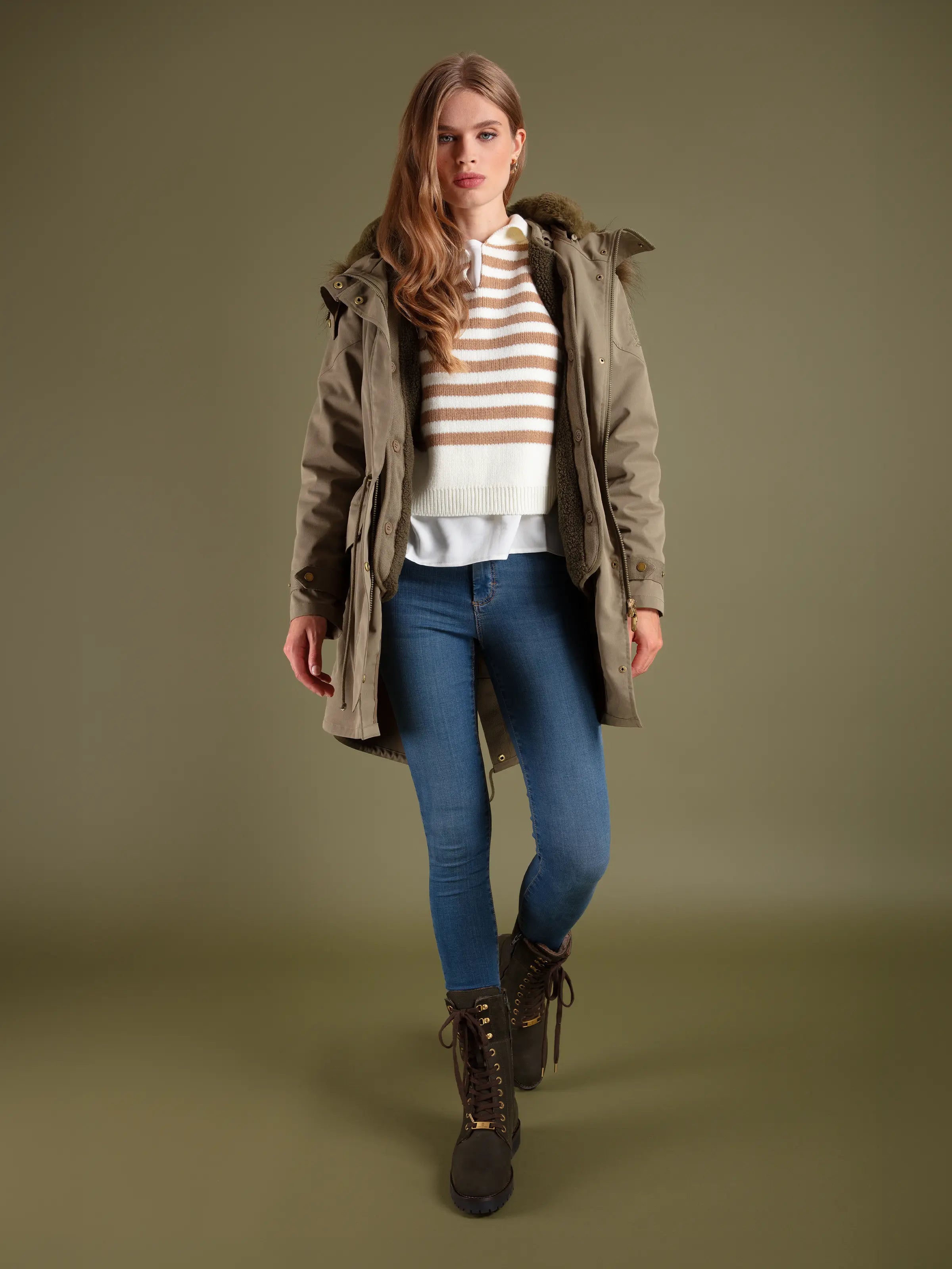 Shearling Lined Anglesey Boots - Moss Green Nubuck Leather Winter Boots for Women | Warm & Stylish for Cold Weather, Outdoor Activities, and Casual Wear