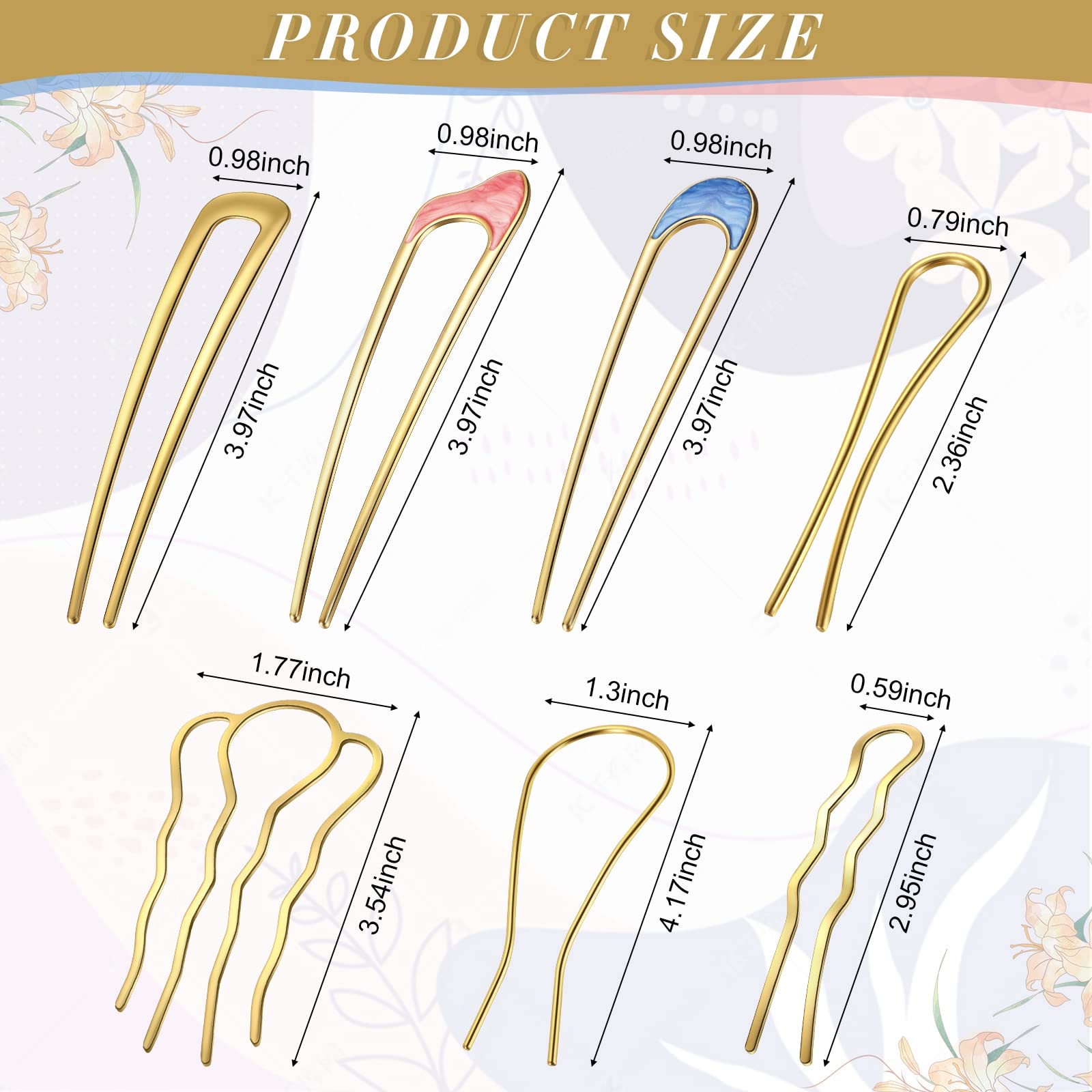 Ysleen 22-Piece French Hair Pin Set - Metal U-Shaped Hairpins, Barrettes & Bun Updo Accessories in Gold & Silver (6 Styles) | DIY Handmade Hair Clips for Women & Girls | Perfect for Weddings, Prom, Parties & Everyday Hairstyles