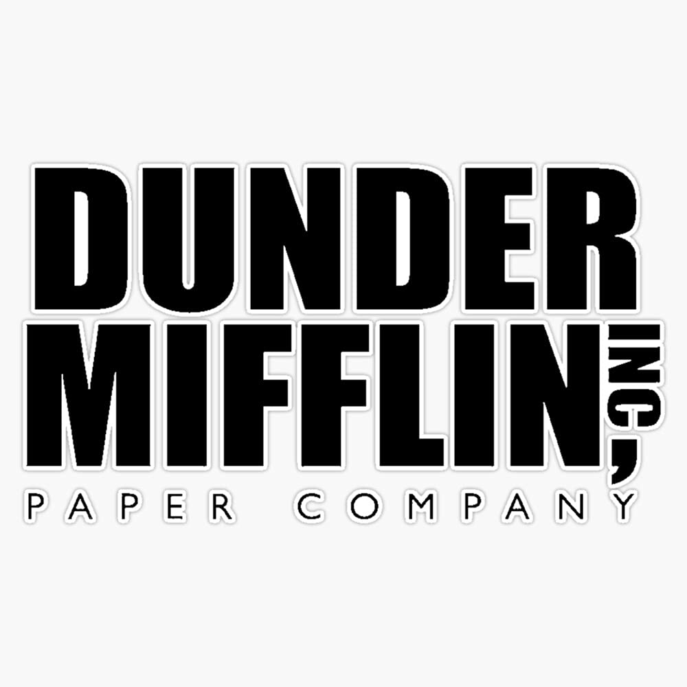 Dunder Mifflin, Inc. Vinyl Decal Sticker - Waterproof Car Bumper Sticker 5 Inch - Perfect for Cars, Laptops & Water Bottles