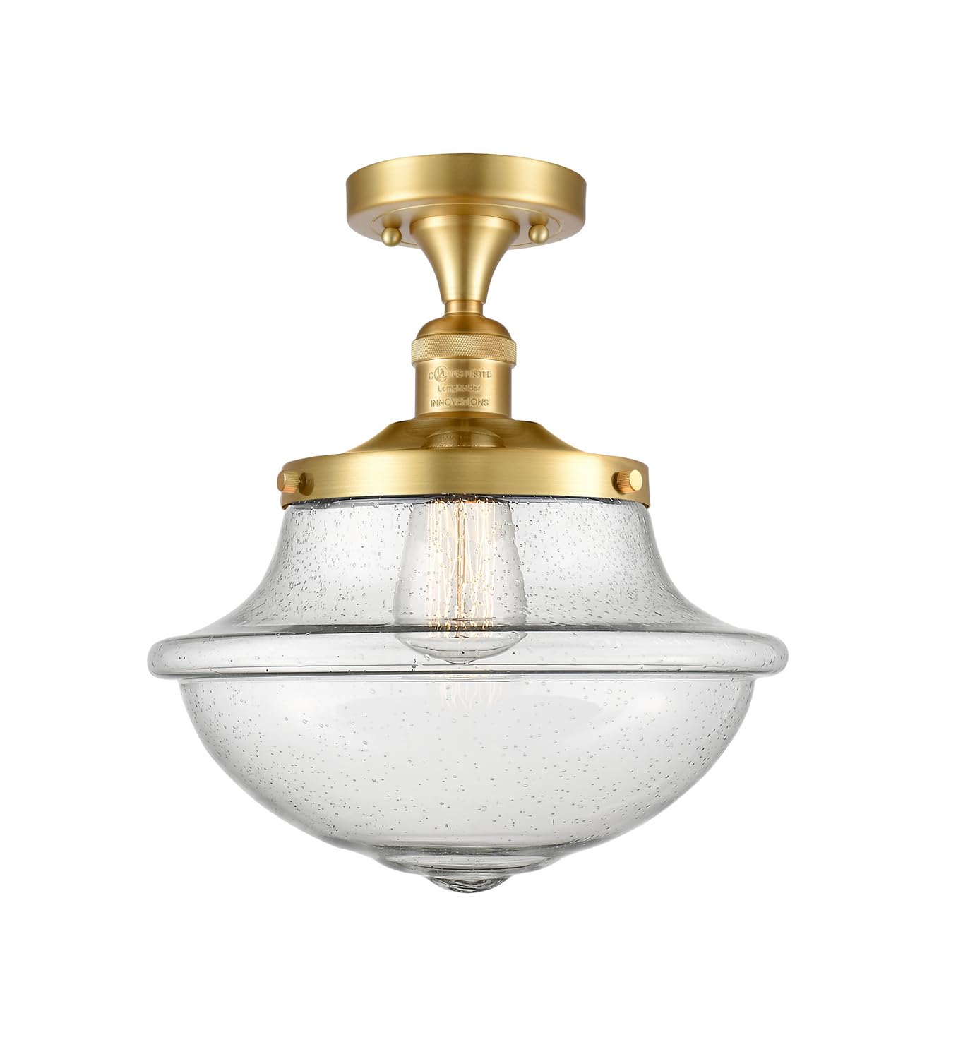 517-1CH-SG-G544-LED Bare Bulb 1 Light Cord Set in Satin Gold - Vintage Edison Style Pendant Lighting for Cafe, Restaurant, and Home Decor