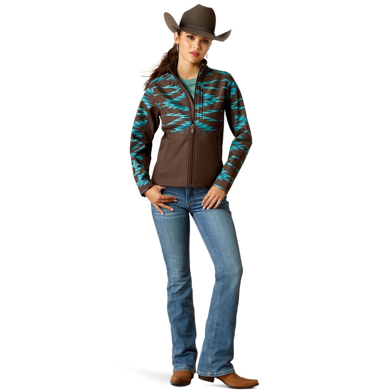 ARIAT Women's Aurora Softshell Jacket - Windproof & Water-Resistant Winter Coat for Outdoor Activities, Hiking & Casual Wear