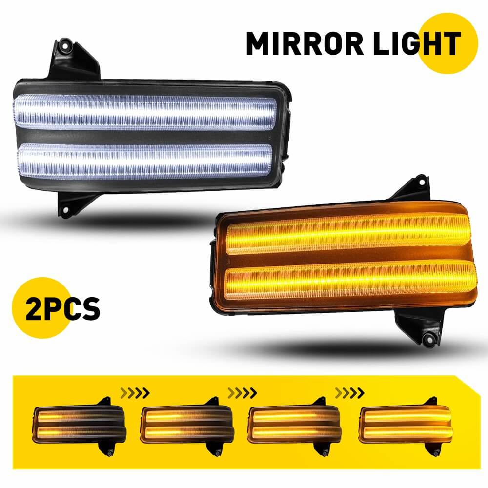 Sequential LED Side Mirror Turn Signal Light for 2020-2024 GMC Sierra & Chevrolet Silverado 2500HD/3500HD - Smoked Lens, Easy Installation, Enhanced Safety (Perfect for Night Driving & Off-Road Adventures)