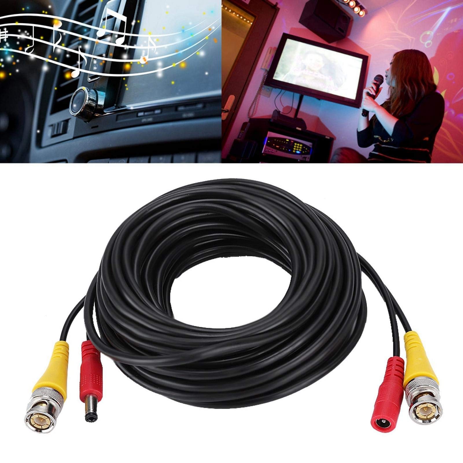 Zetiling 2-in-1 BNC+DC CCTV Cable - 10M Security Camera Power Wire for Surveillance Systems