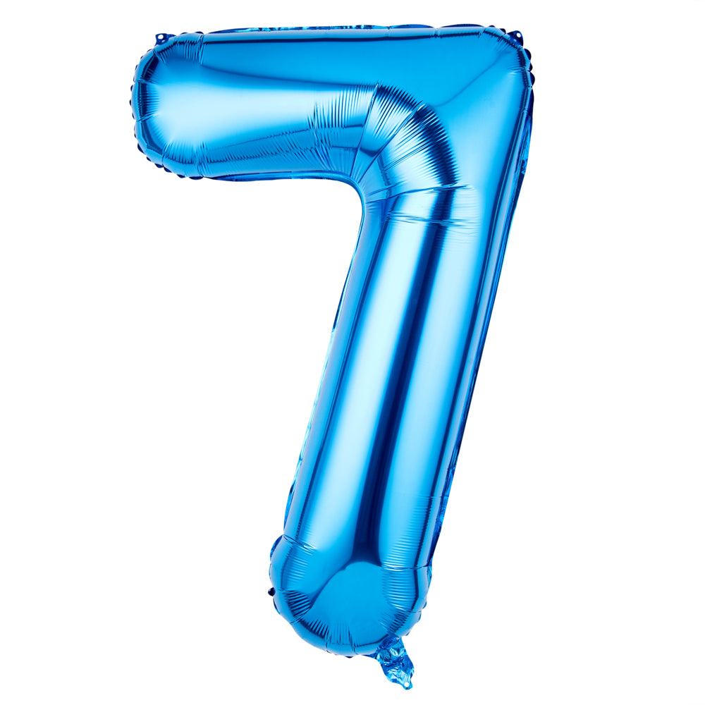 Balloonify Blue Mylar Number 7 Balloon - 40 Inch Large Foil Balloon for Birthday Parties, Baby Showers & Anniversary Decorations (1 Count Box)